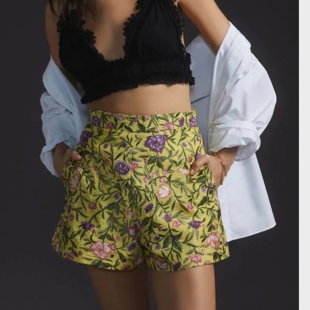 Anthropologie La Fuori embroidered shorts